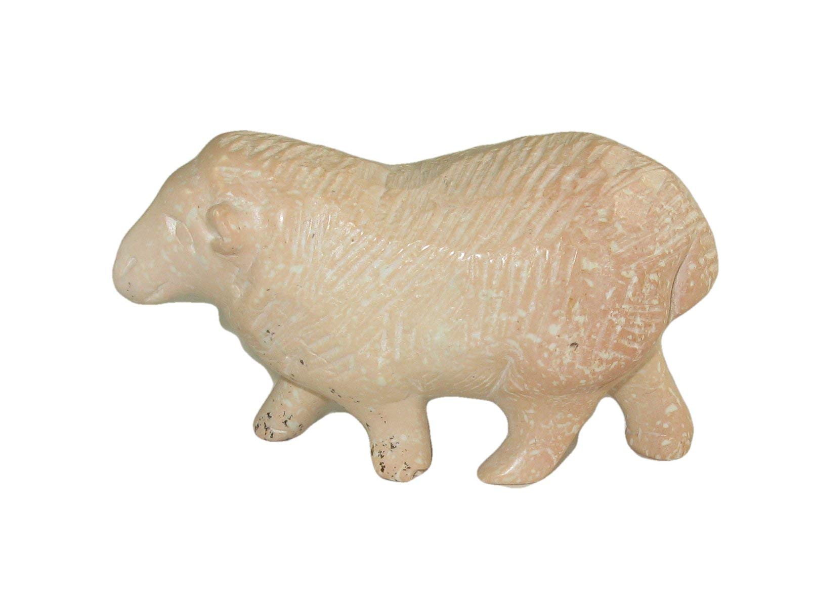 The Friendly Trading Co Cream Soapstone Lamb Carving 10Cm / 4 Inch Sheep Sculpture Gift