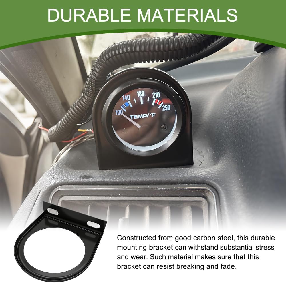 3PCS Single Gauge Mounting Panel, Gauge Pod Mount, 2.1 Inch Gauge Mounting Panel Bracket Pod with Single Hole, Vehicle Dashboard Gauge Pillar Mount Pod Holder for Auto Truck Boat (3PCS)