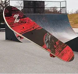 Mini Skate Infantil Estampado – Compacto, Leve e Resistente, Ideal para Iniciantes, Cores Sortidas (Vermelha e Rosa)