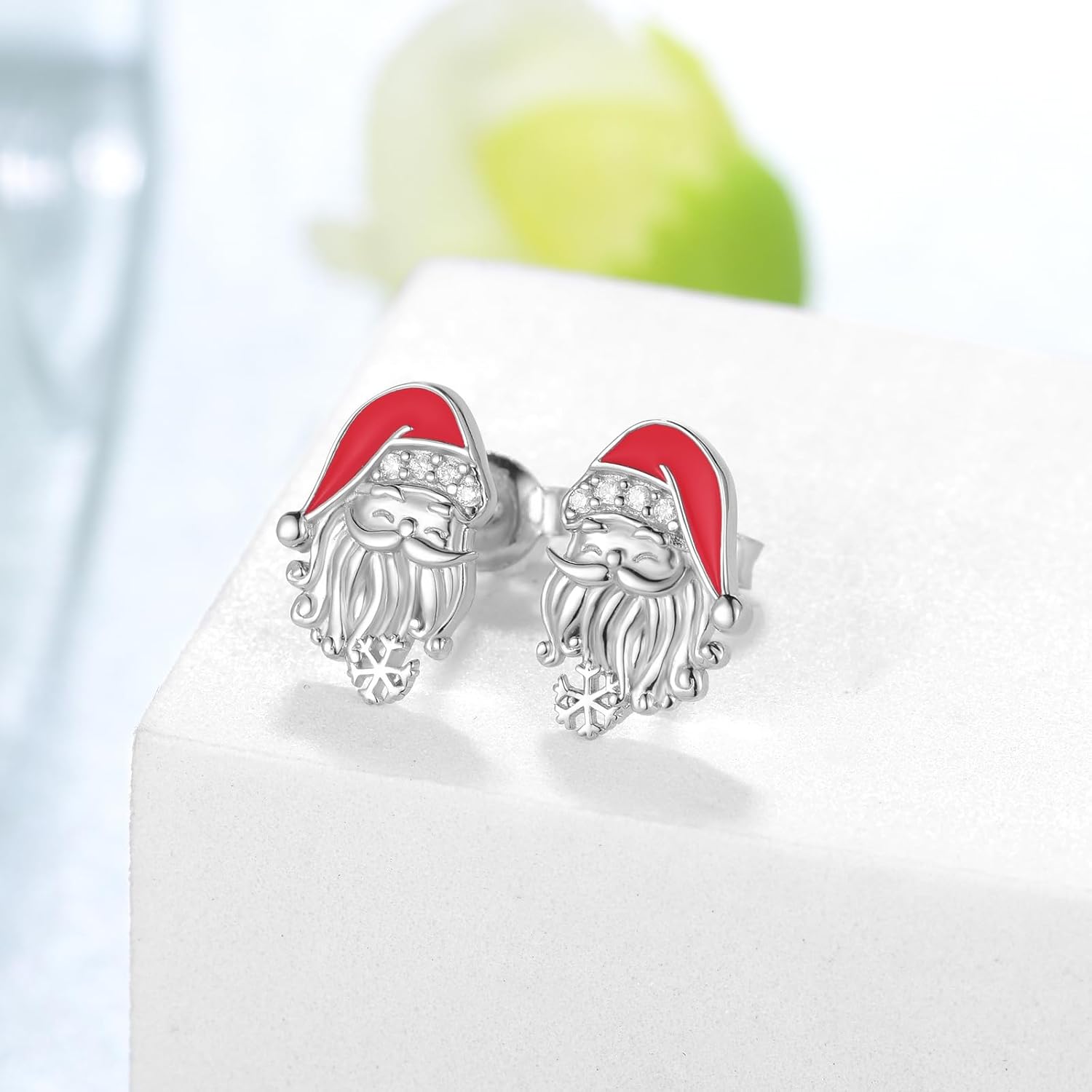 Christmas Gifts Christmas Earrings 925 Sterling Silver Cute Santa Clau Snowflake Stud Earrings Christmas Jewelry Gifts for Women - Image 2
