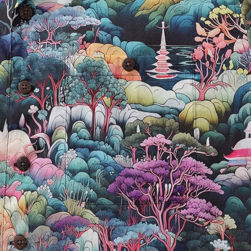 Men's Hawaiian Shirt 100 Cotton Secret Garden Short-Sleeve Aloha Shirt Summer Beach Shirts with Pocket3