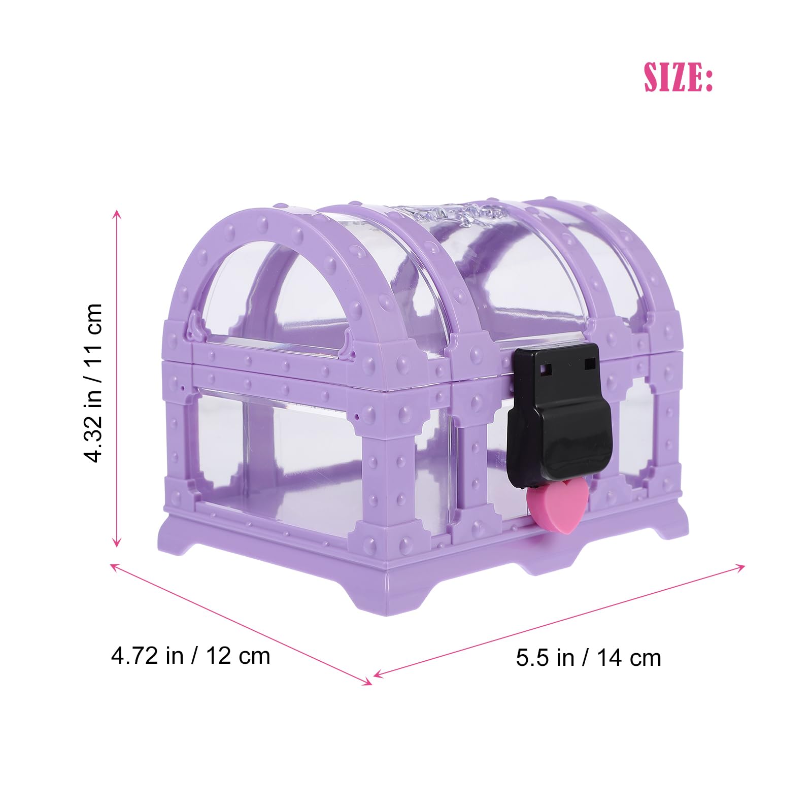 Girls Jewelry Box with Lock, Purple Abs Diamond Storage Container, Ideal for Bracelets Necklaces, Earrings - Image 4
