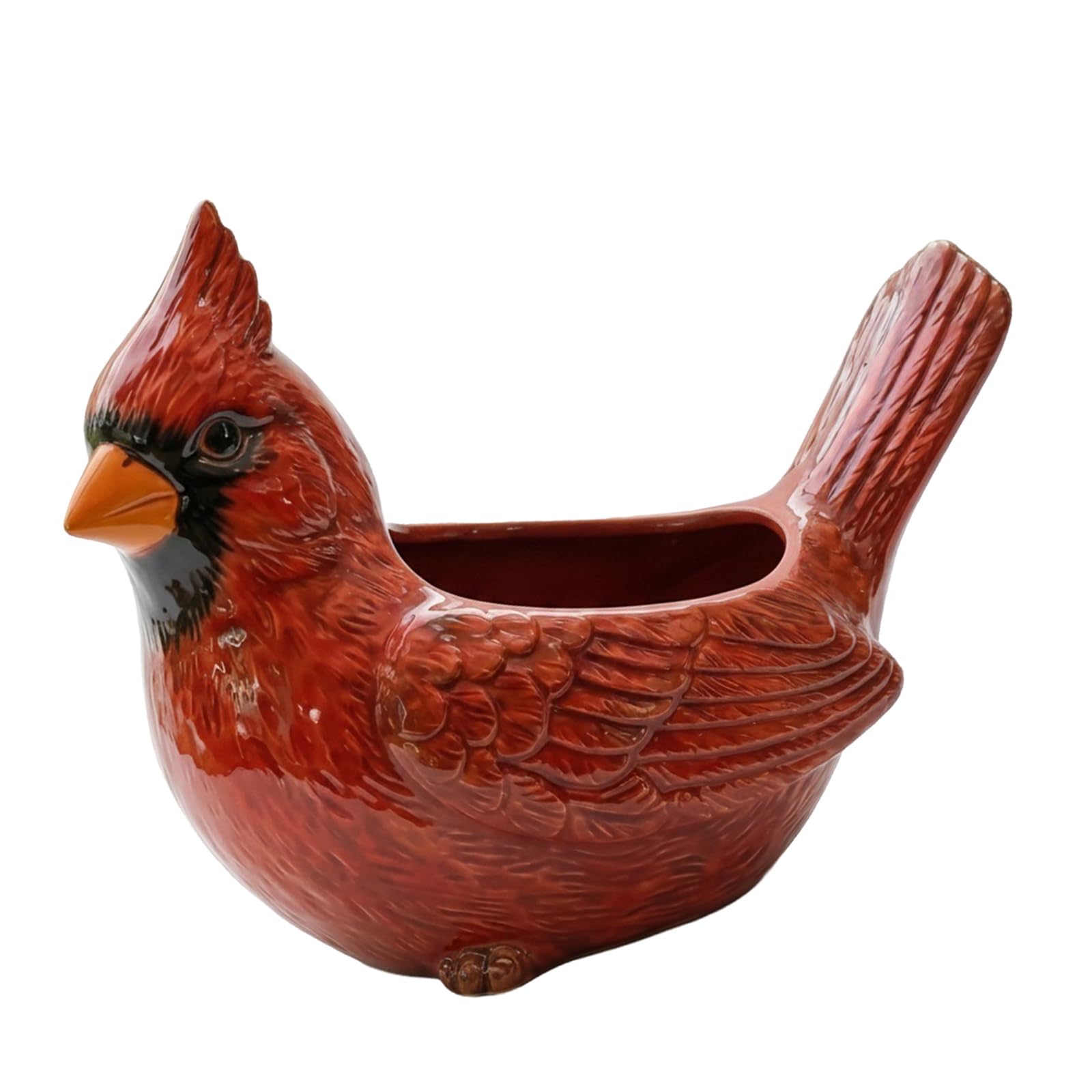 Cardinal Bird Succulent Planter | Cardinal Flower Planters For Indoor Plants | Red Resin Cardinal Flower Pot | Decorative Plant Pot For Succulents | Cute Animal Plant Pots Garden Desk Decor
