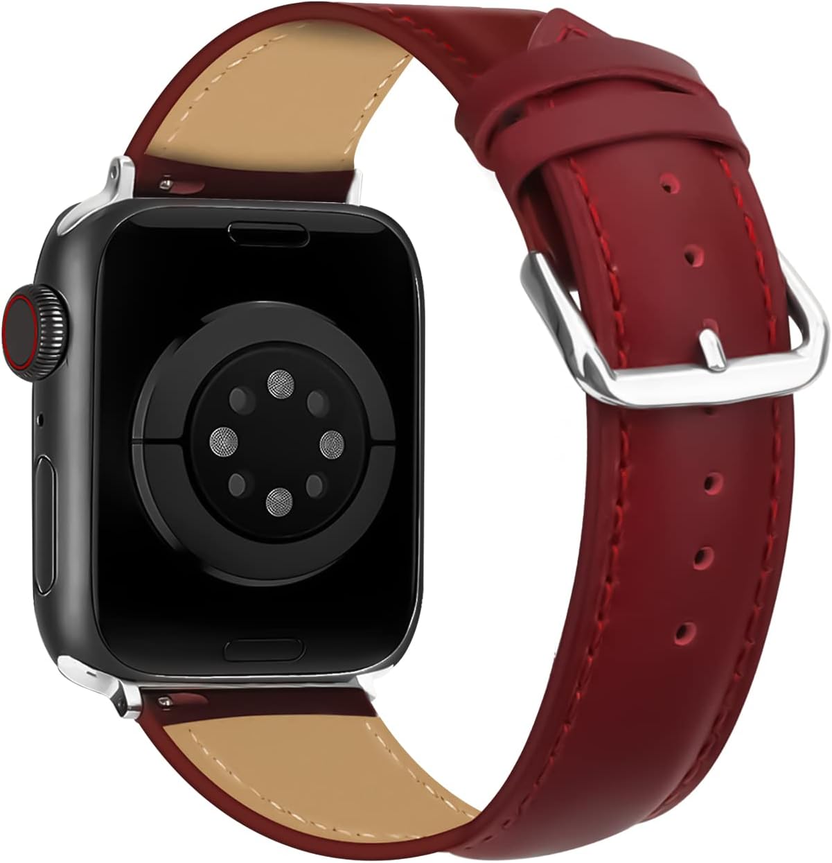 Compatible with Apple Watch Bands 49mm 45mm 44mm 42mm 41mm 40mm 38mm, Genuine Leather Accessories Replacement Wristband for iWatch Ultra2, Ultra, SE3 SE2 SE Series 9 8 7 6 5 4 3 2 1
