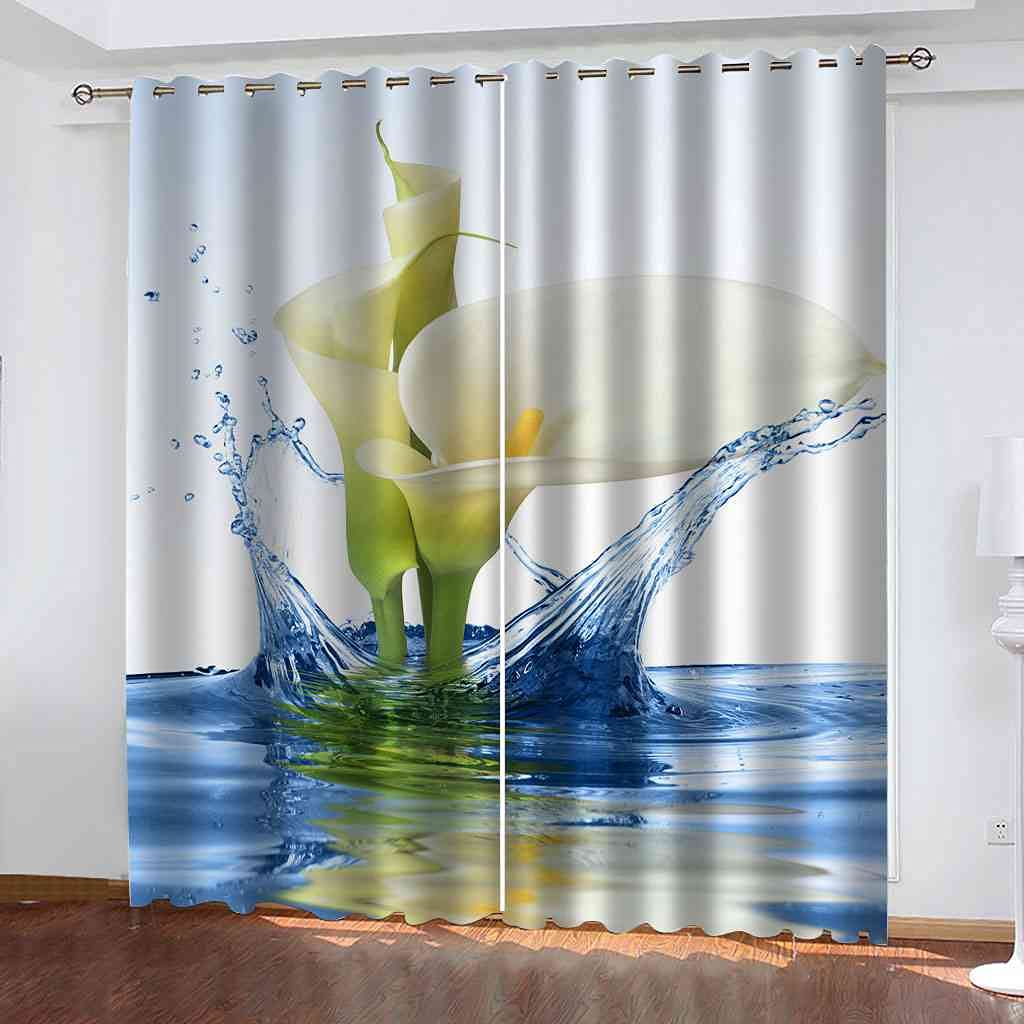 遮光アイレットカーテン200x110cm 熱絶縁ノイズ防音3D 印刷 紫の星の