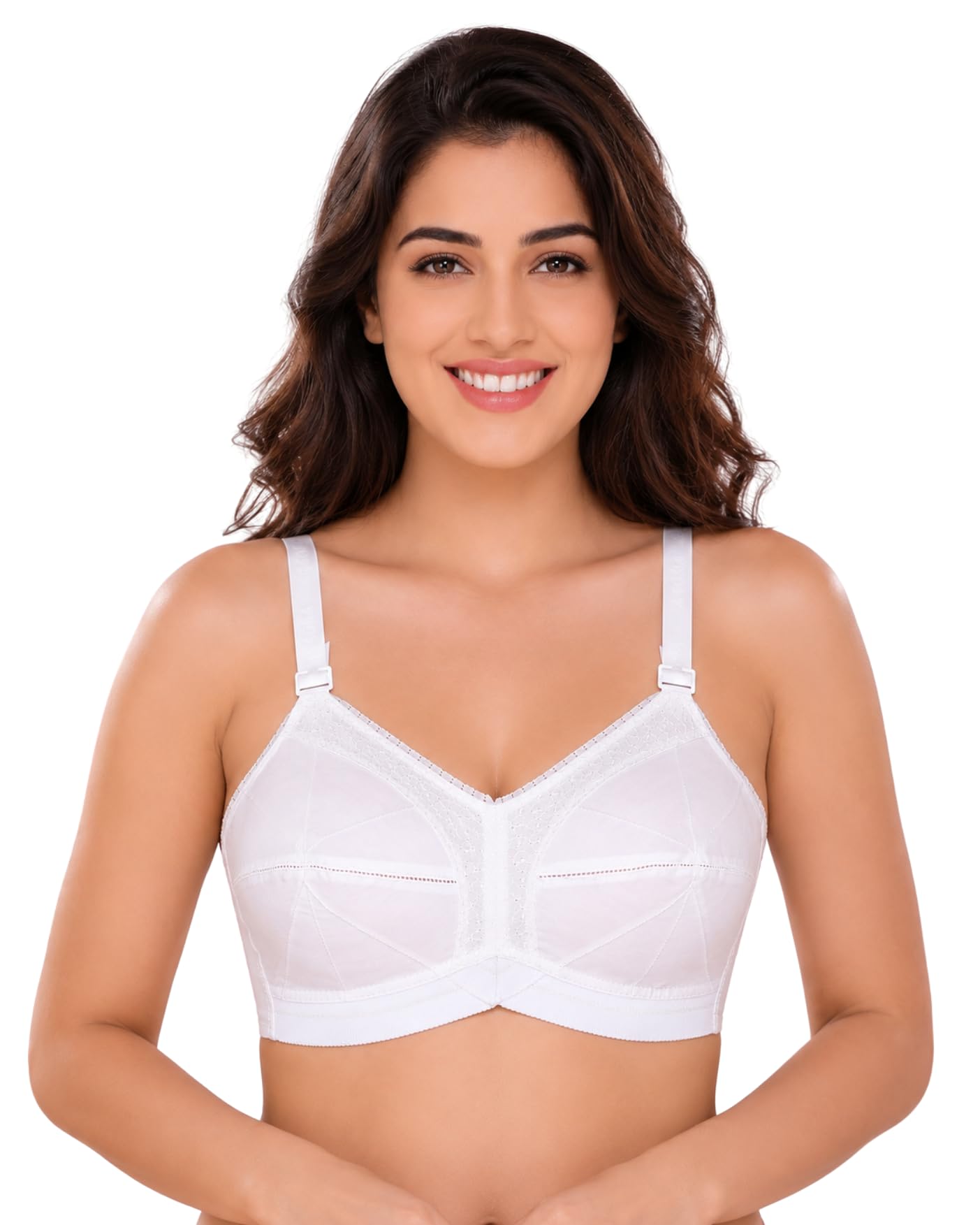 sona Women's Cotton Full Coverage Wire Free Non Padded Cotton Straps Bra-picture-51