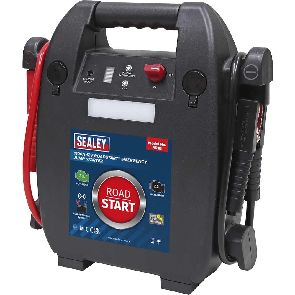 Sealey RoadStart® Emergency Jump Starter 1100A 12V - RS1B, 900A, Black