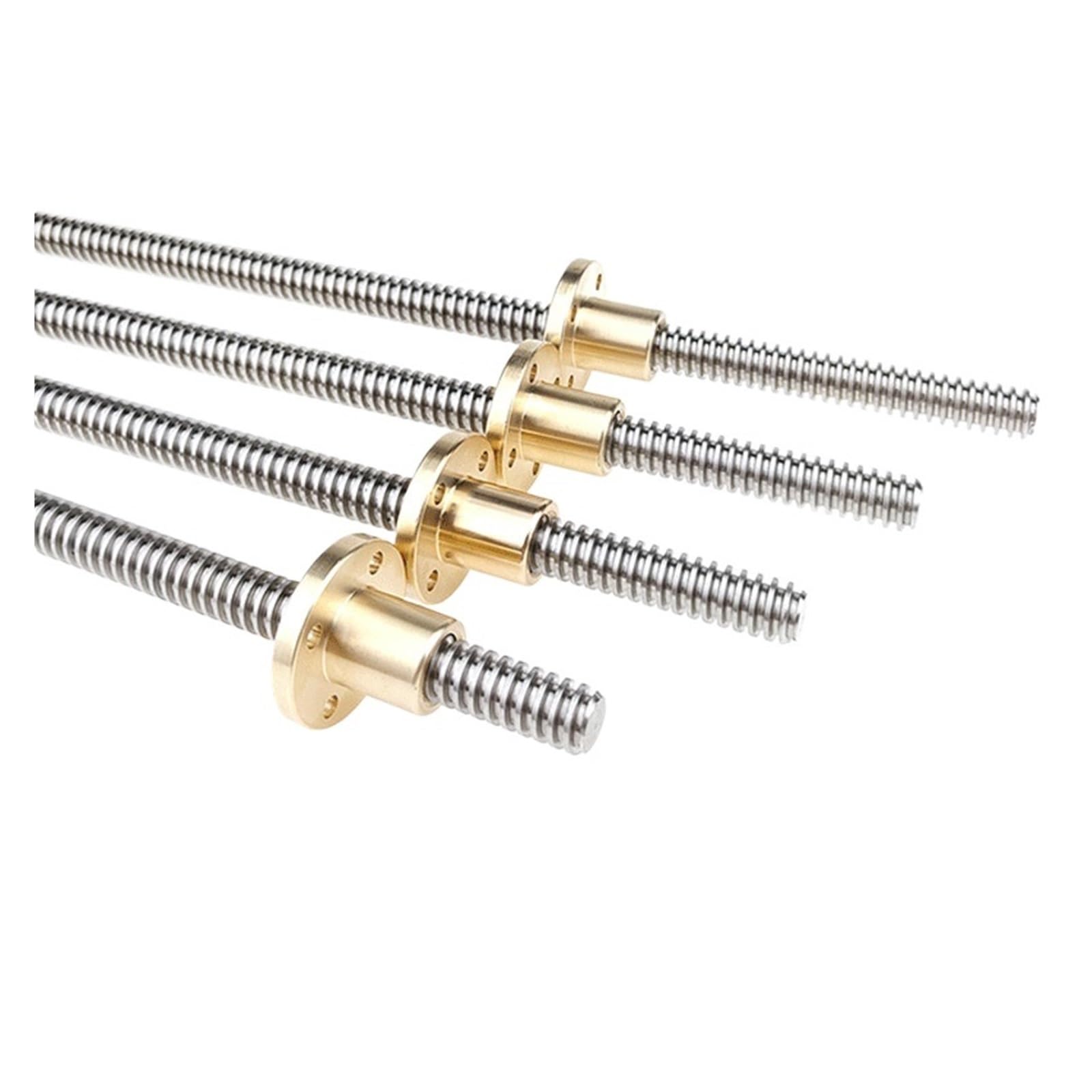 Husillo de bolas, husillo de bolas de guía lineal Tornillo de avance T12, longitud 100 mm a 600, paso 2, tornillo trapezoidal con tuerca latón(500mm)