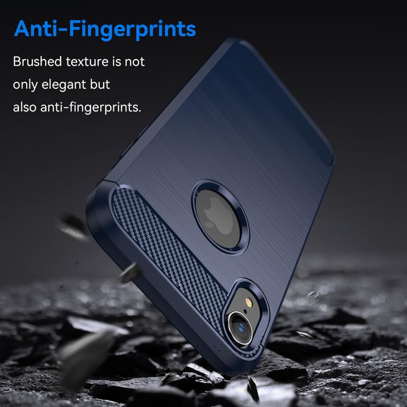 Image of Hybrid Carbon Fiber Back Case for iPhone XR (Blue)