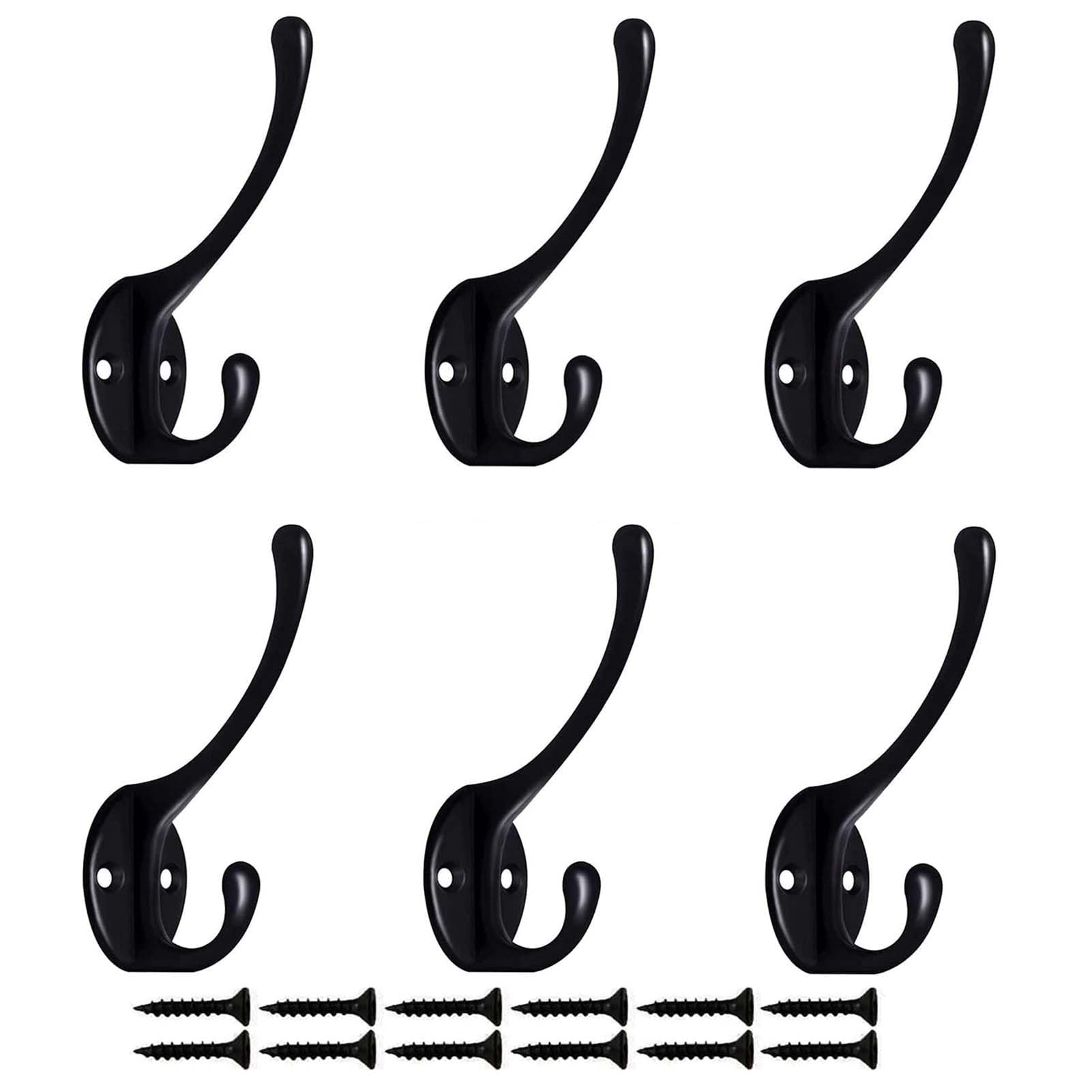 Yesmin Black 6 Pcs Vintage Coat Hook,Wall Mounted Heavy-Duty Wall Hook,Used For Hanging Jackets,Hats,Towels,Keys,Etc