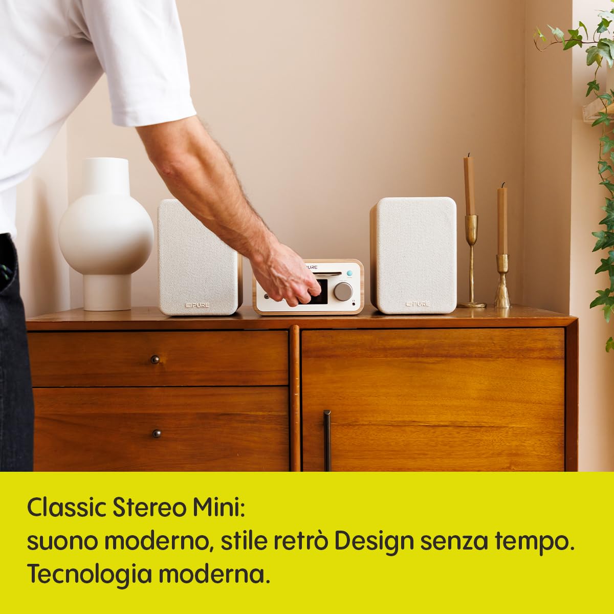 Compatti Mini Stereo Bluetooth Hi Fi 254591 CLASSIC Cotone Bianco
