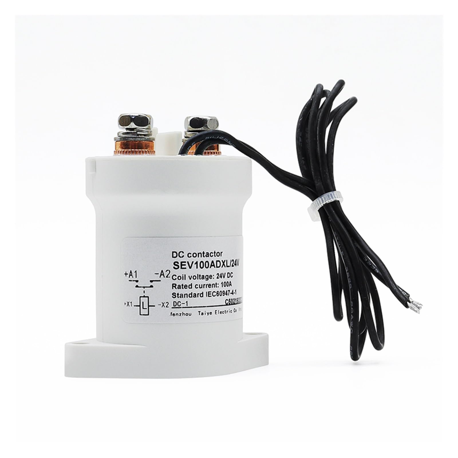 Relé de CC de Alto Voltaje for vehículo, Bobina de 24 V, 12 V, 1 NA, 100 A, SEV100AD