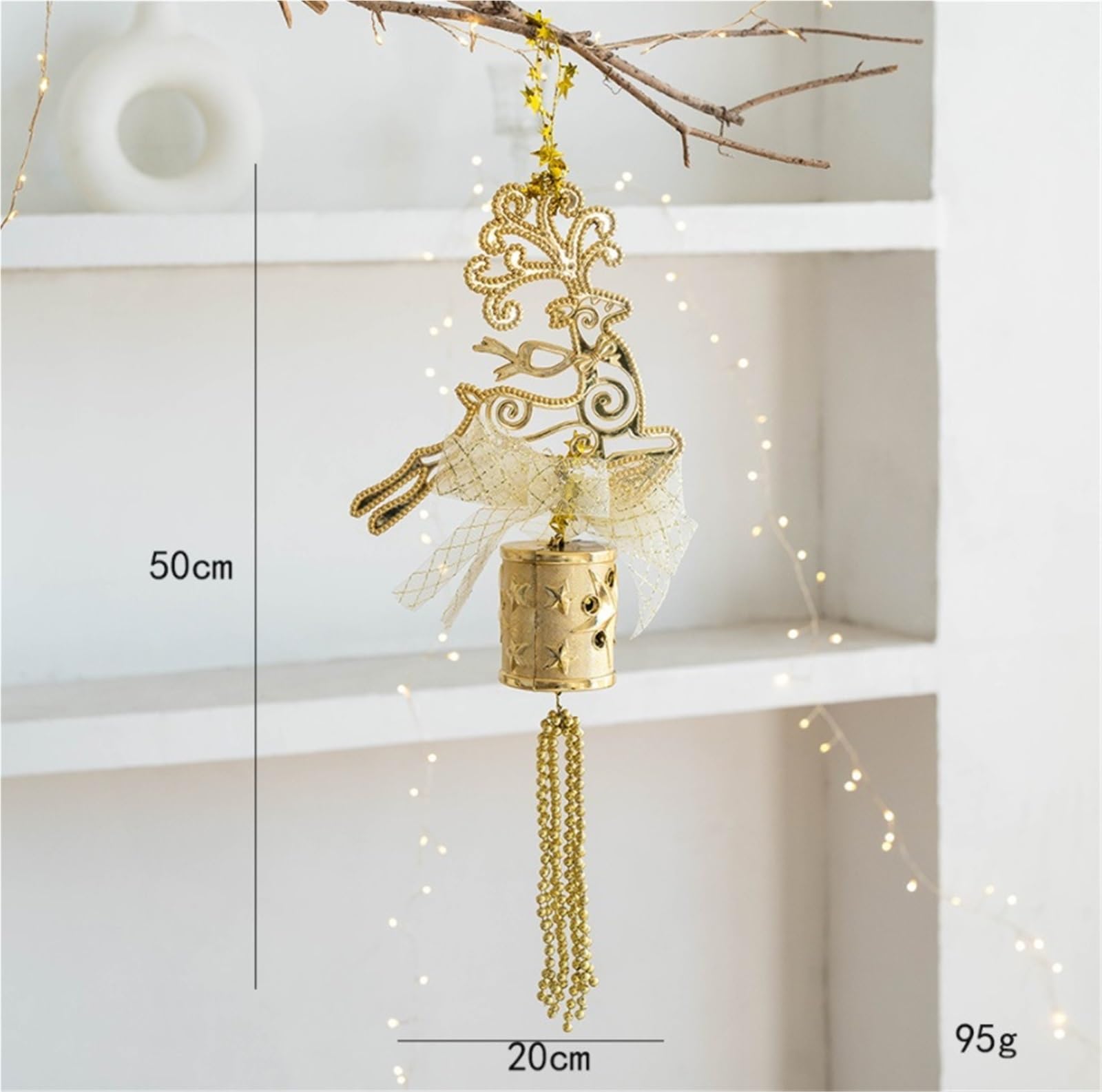 Campanelle Natale Campane Natalizie da 2 Pezzi Decorative Moderne Sospese for Interni Ed Esterni Decorazioni(Rot)