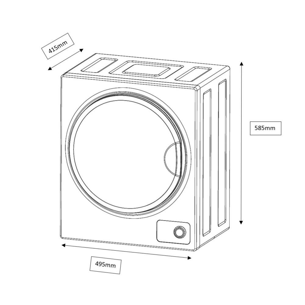 Russell Hobbs RH3VTD800B Black 2.5kg Compact Mini Vented Tumble Dryer