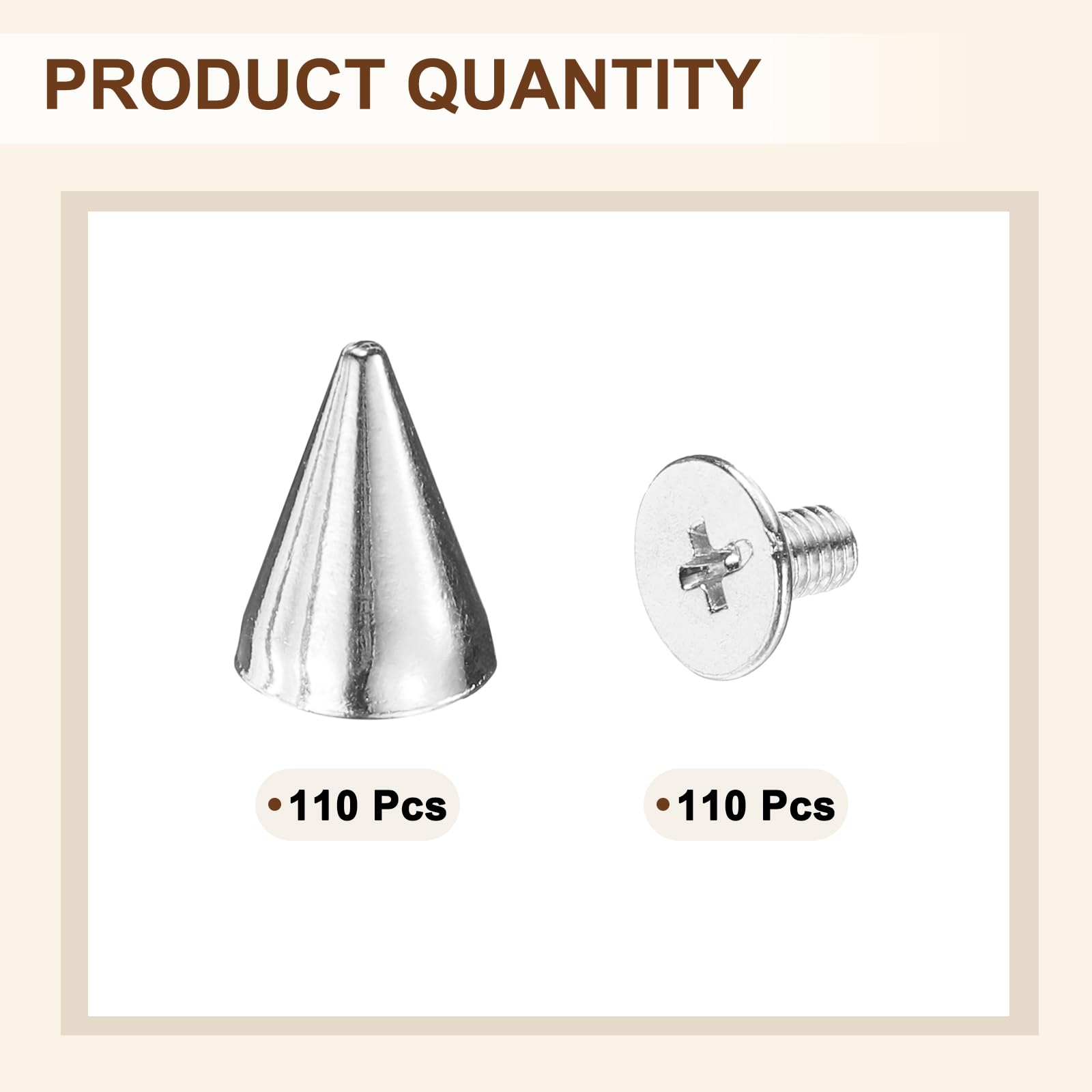 20 pièces Grand Taille cône Pointes Punk Rivets,Métal Cône Screwback