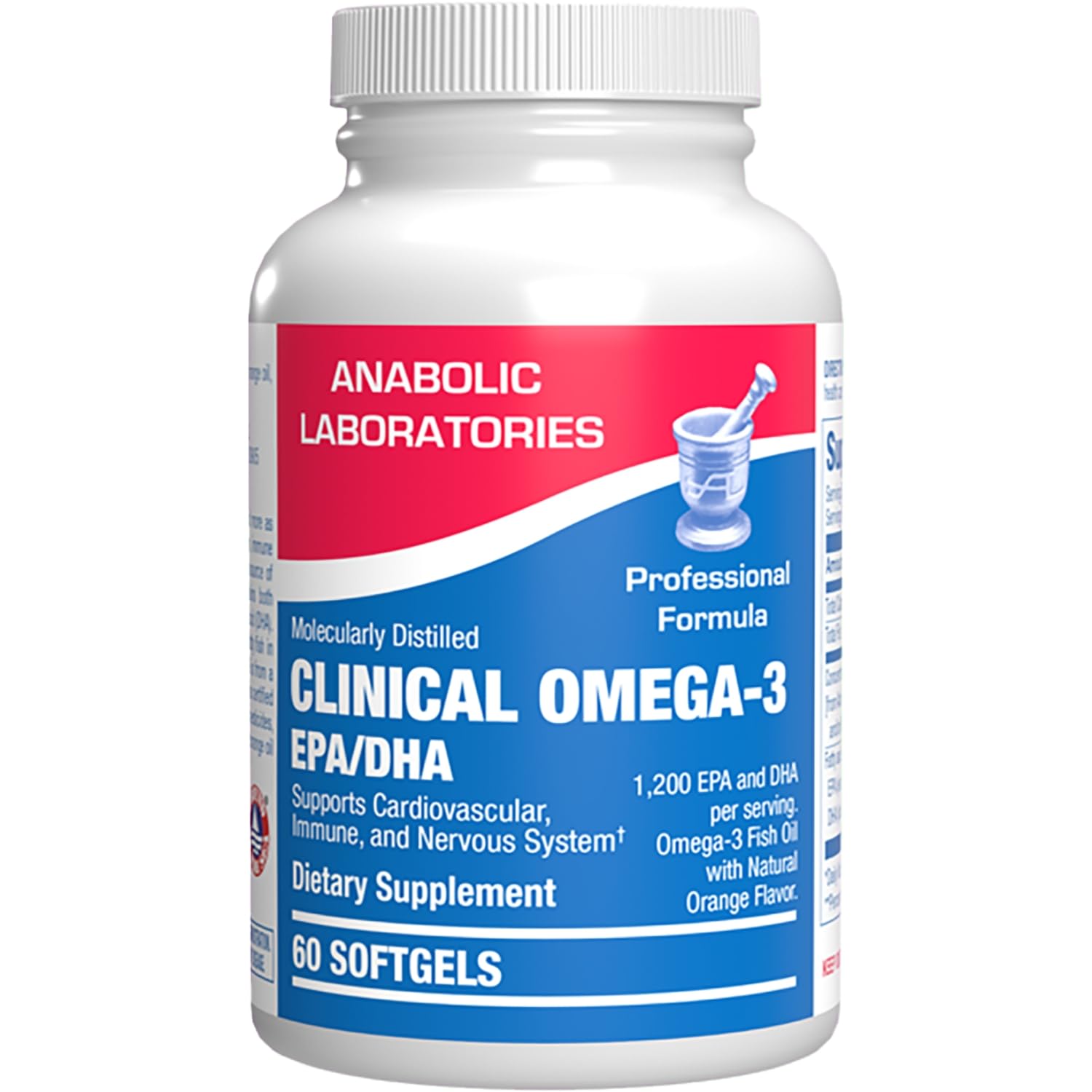 Omega 3 Fish Oil 1200 mg - Clinical DHA EPA Omega 3 Supplement with Burpless Fish Oil Brain Heart & Overall Health - Molecularly Distilled for Purity - Certified Sustainably Sourced (Orange Flavored)