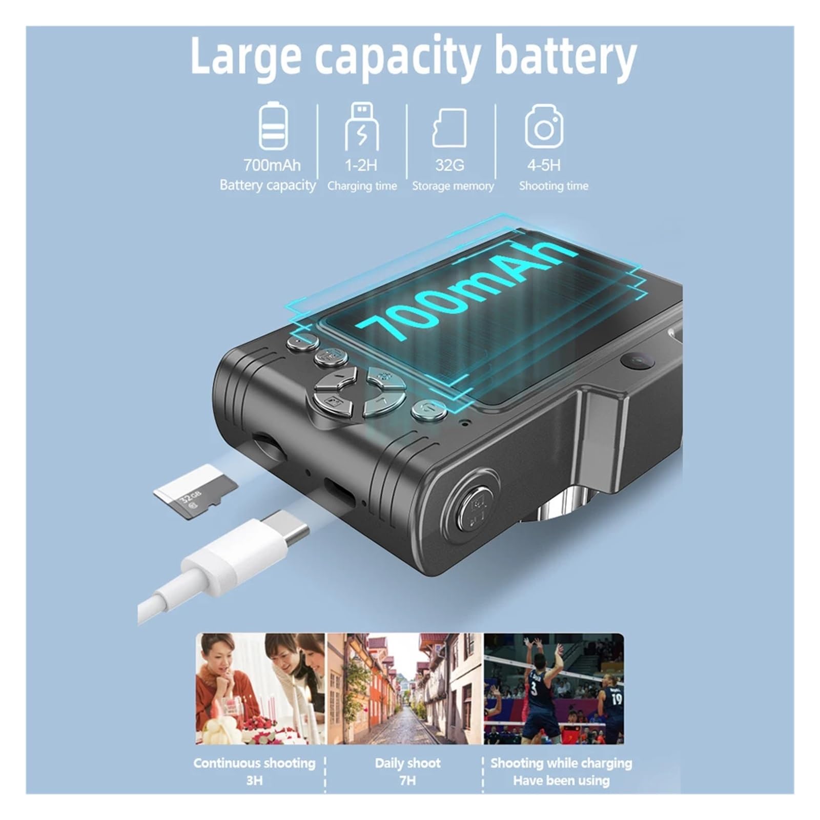 Kompaktowy Aparat Dla Dzieci 1080P 48 MP Z Dwoma Obiektywami 8 × Zoom Optyczny Mini Kamera CCD 2,8-calowy Ekran TFT(Pink)