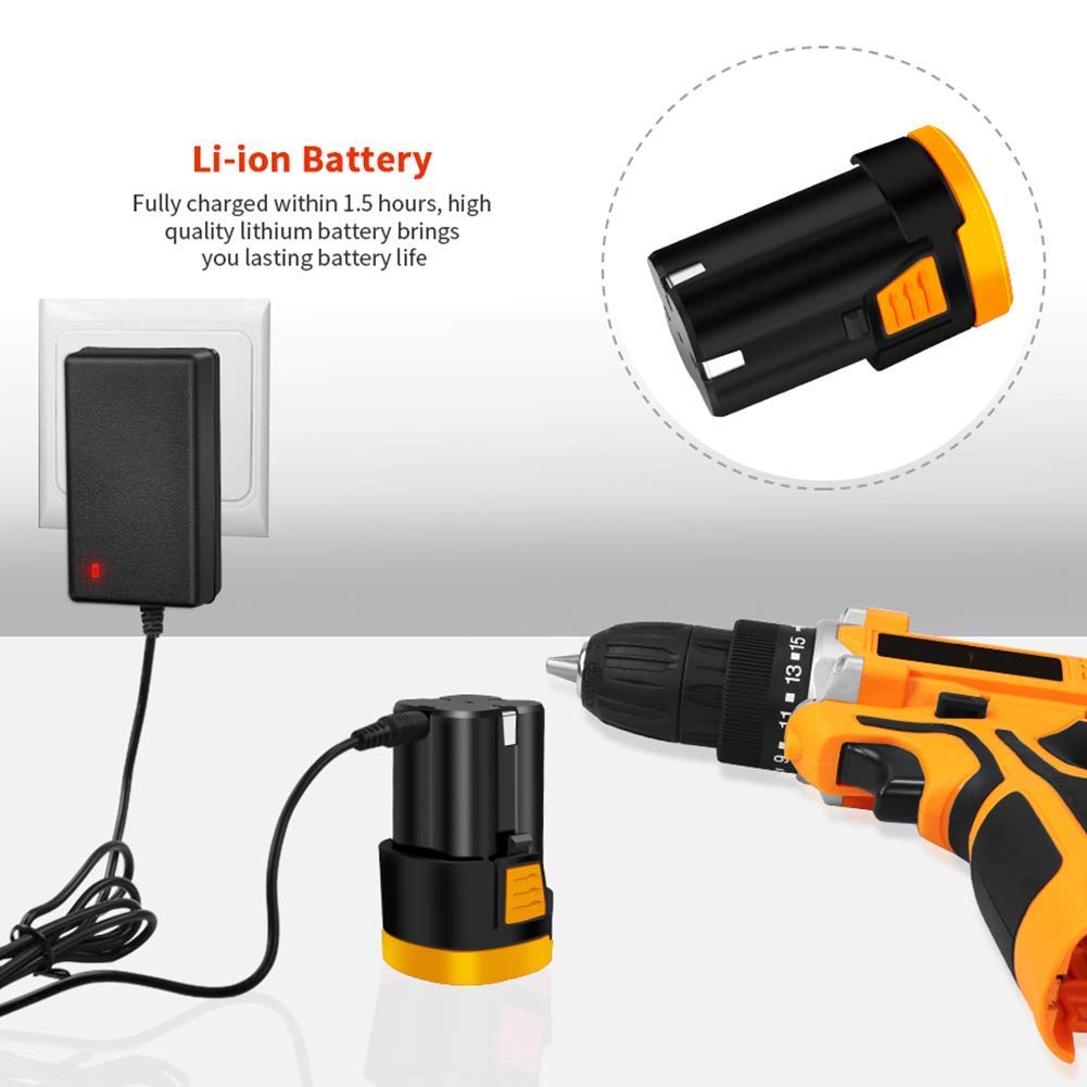 Trapano Avvitatore Elettrico a Batteria con cacciavite Elettrico da 16,8 V Max, Batteria a Cambio rapido e Caricabatterie Inclusi