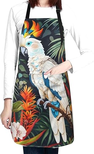 Miniatura 22 de Delantal impermeable con 2 bolsillos, delantales de chef de cocina, baberos para cocinar, hornear, pintura, jardinería, aseo Color-1