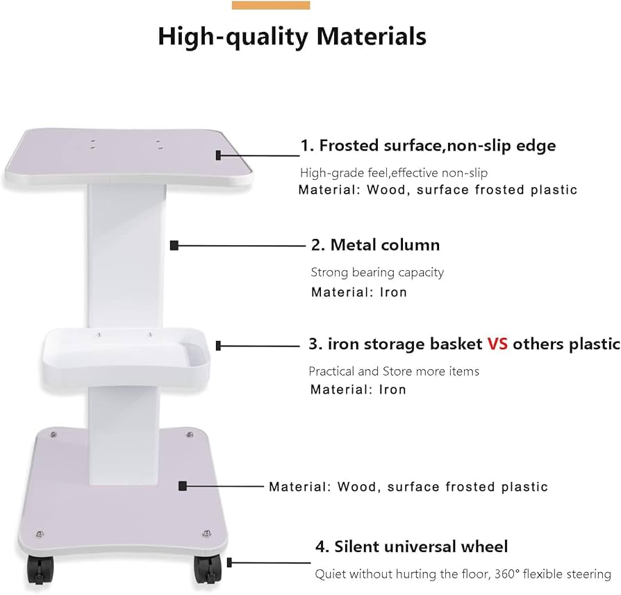 Amazon.co.jp: HUOXOU キャスター付きトロリーカート、3段