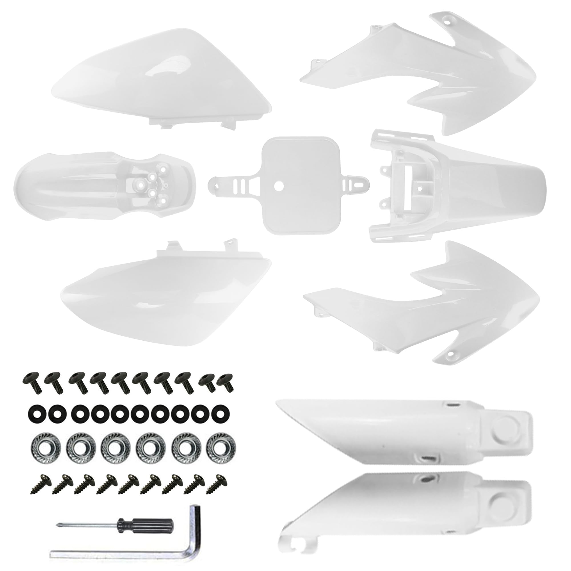 pro bat 7 pcs crf50 plastic fender kit with fork suspension guard cover xr50 fairing fender kit motor complete fender fairing body work kit fit for crf 50 xr 50 sdg ssr 107 110 125 pit dirt bike