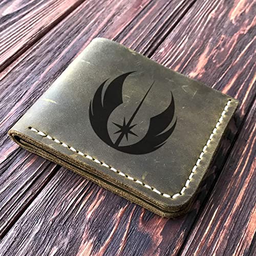 Jedi Order Wallet StarWars Gift for Him, Personalized Mens Leather Wallet, Gift For Father, Custom Leather Wallet Handmade, Husband Gift, Boyfriend Gift2