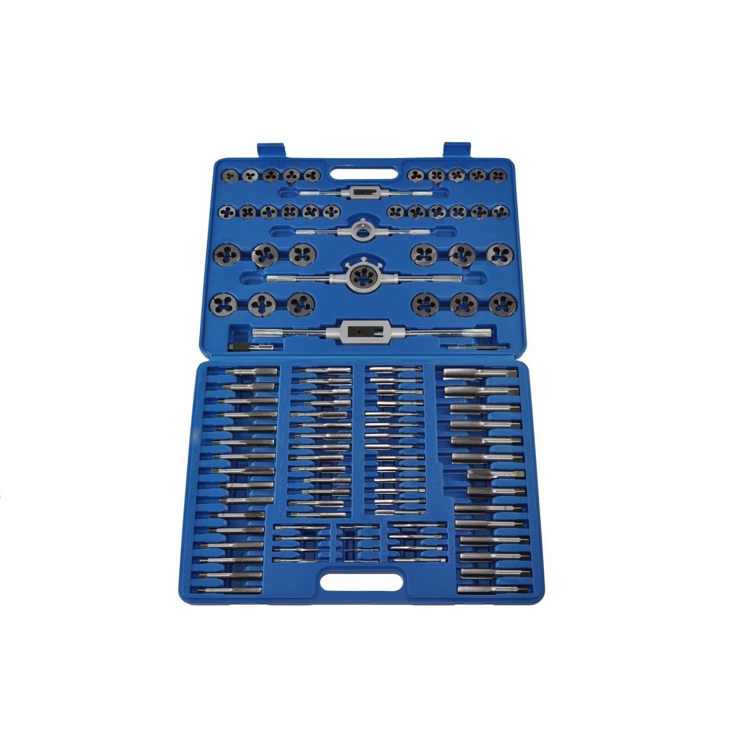 TSX TOOL Set Maschi e Filiere Metrici 110 Pezzi M2-M18 Acciaio Trattato con Cassetta Portautensili