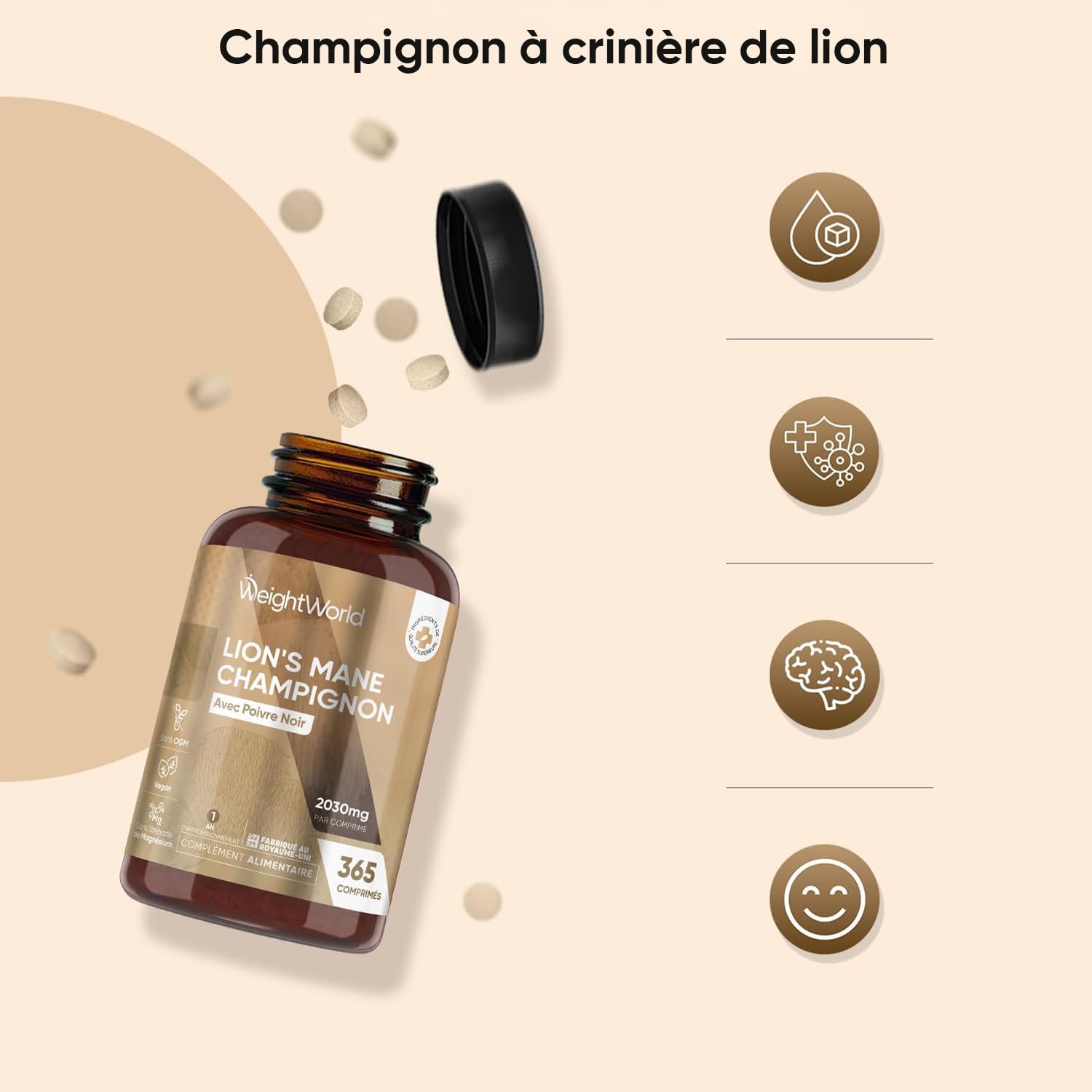Duo - Ashwagandha Bio Gélules & Lions Mane Champignon 365 Micro-Comprimés