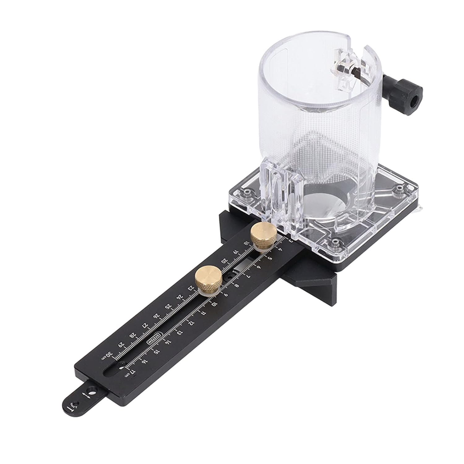 Wood Trimmer Router Base, CNC Milling Circle Slotting Guide 65mm Dia Trimmer for Wood with Positioning Holes, 8mm Pin 2.5mm Nail Holes