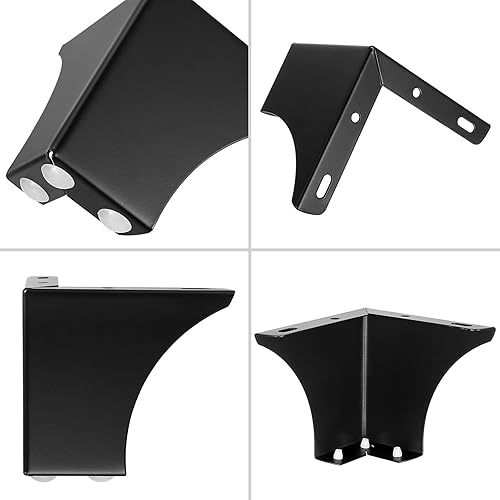 Miniatura 9 de Juego de 4 patas de metal moderno para muebles de 3.9 in con tornillos de montaje, patas de repuesto para muebles, muebles, muebles, muebles,