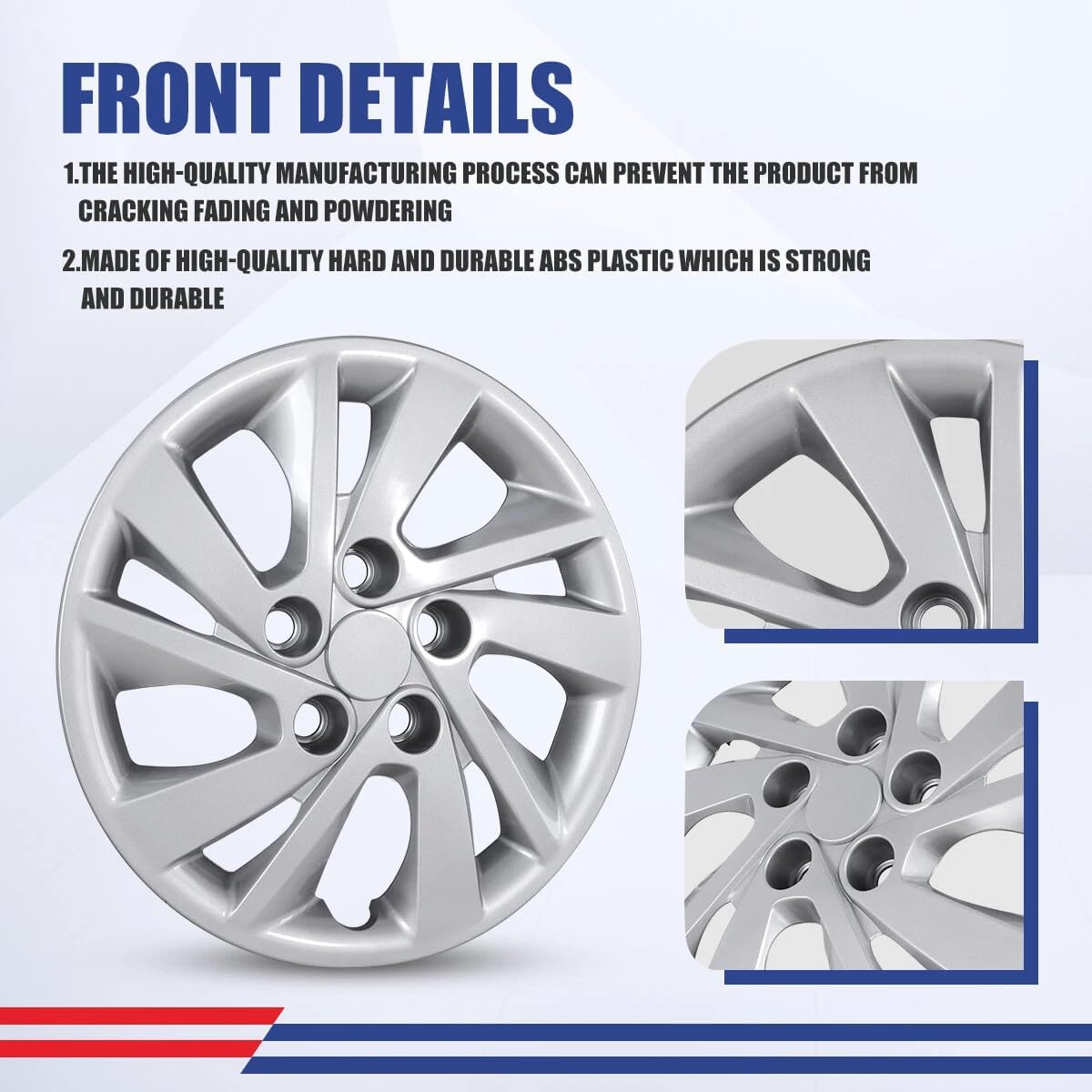 MARROW 15-Inch Silver Hub Cap Wheel Cover for 2017-2020 Hyundai Elantra Sedan, 1-Piece