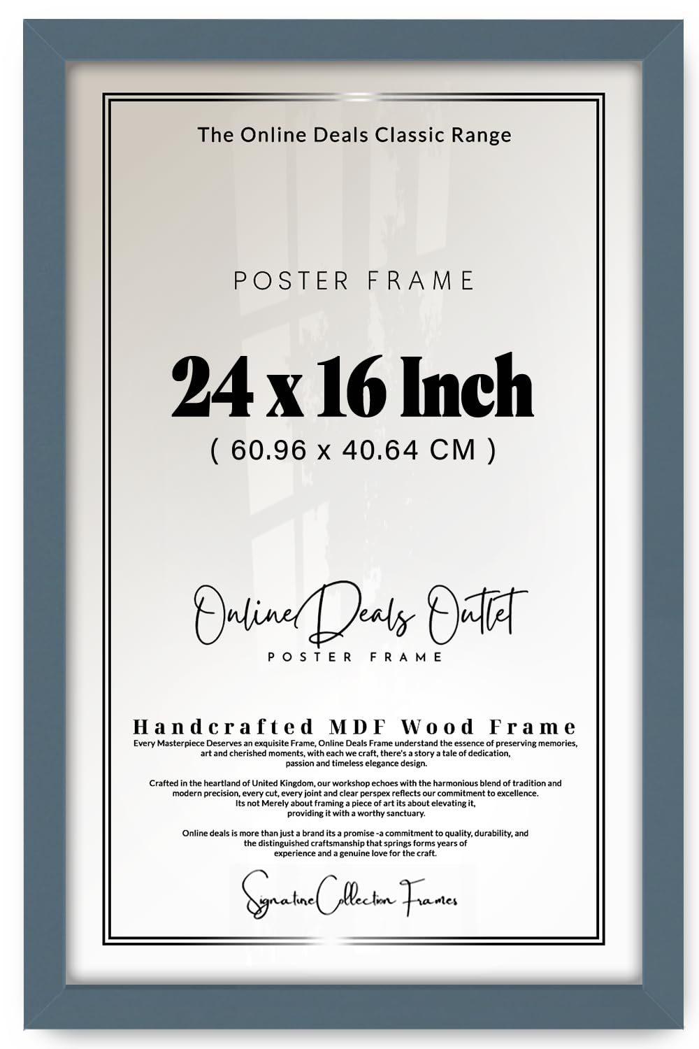 Dark Grey Online Deals | Mdf Picture Frame (60.96 X 40.64 Cm) 2' 0" X 1' 4" For Film Posters, Wedding Pictures & Prints, Lightweight Mdf Wood, Secure Hanging Hooks For Display [ ]