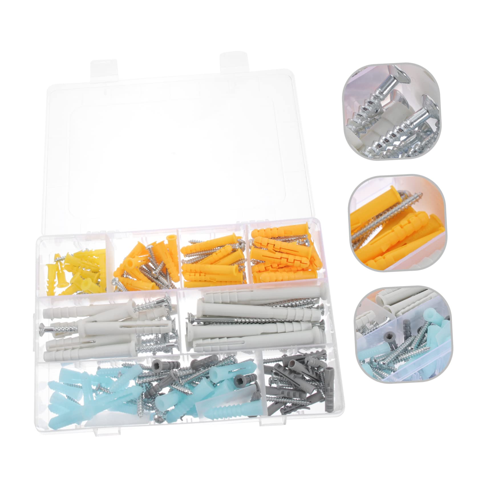 IWOWHERO Drywall Anchor Screws 200pcs Kit Heavy Duty Plugs for Wall Mounting Reinforcement