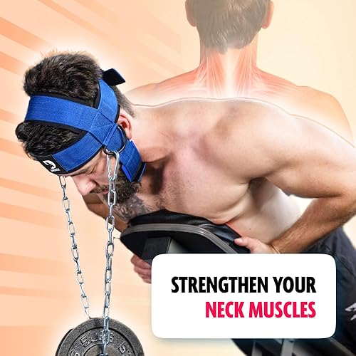 Miniatura 2 de DMoose Fitness Arnés para el cuello, aumenta la fuerza central del cuello y apoya la recuperación de lesiones, cadena de acero resistente de 30