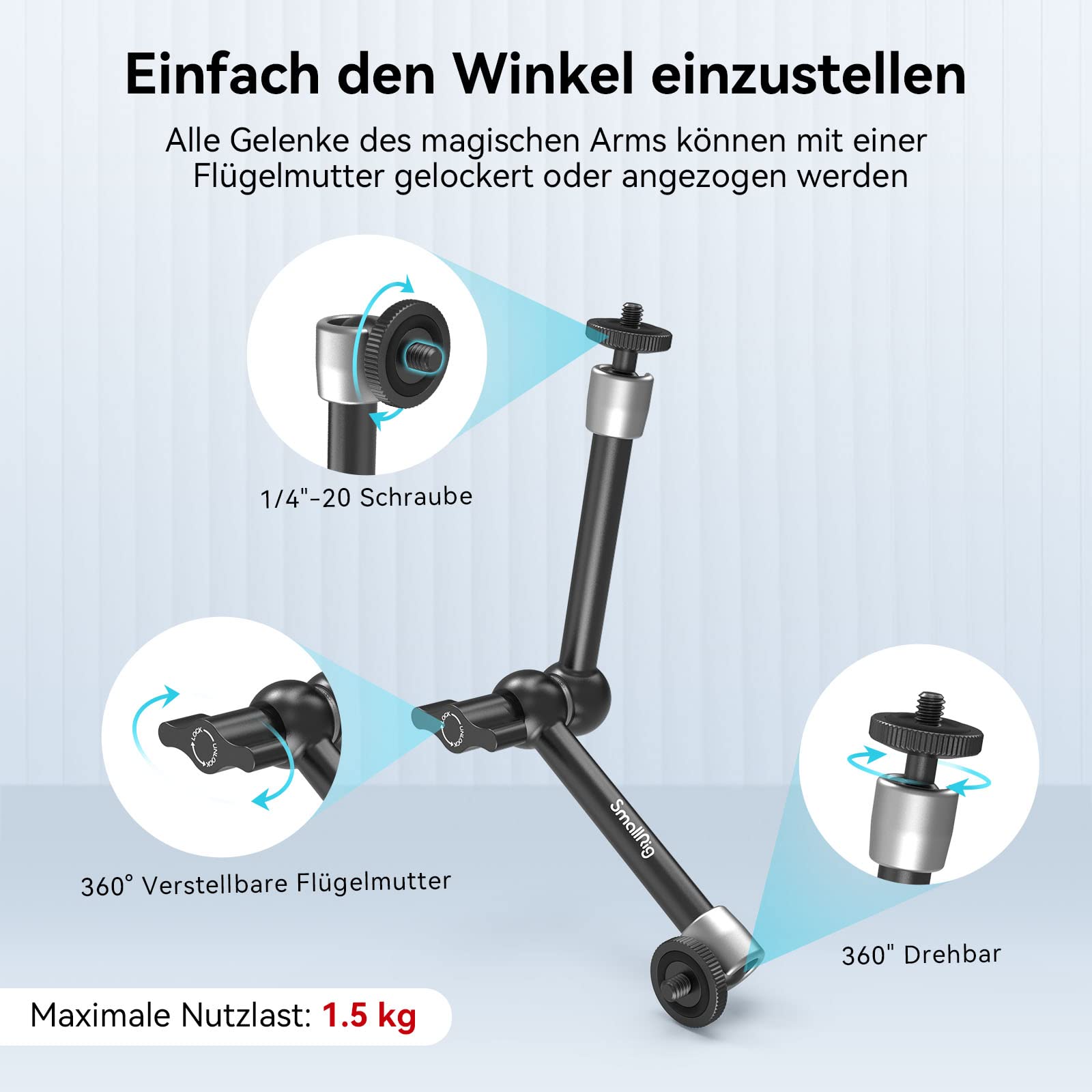 SMALLRIG 10 Zoll Magic Arm mit Super Clamp Large Crab Zangenclip für Monitor LED Licht - KBUM2732B