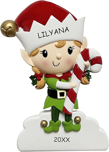 Adorno de Navidad personalizado para niñas y niños (duende niña)