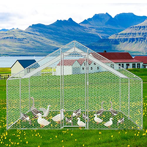 EINFEBEN Hühnerstall Freilaufgehege XL mit Schloss, Verzinkter Stahl Kleintierstall Freigehege Outdoor Geflügelstall… – Bild 8