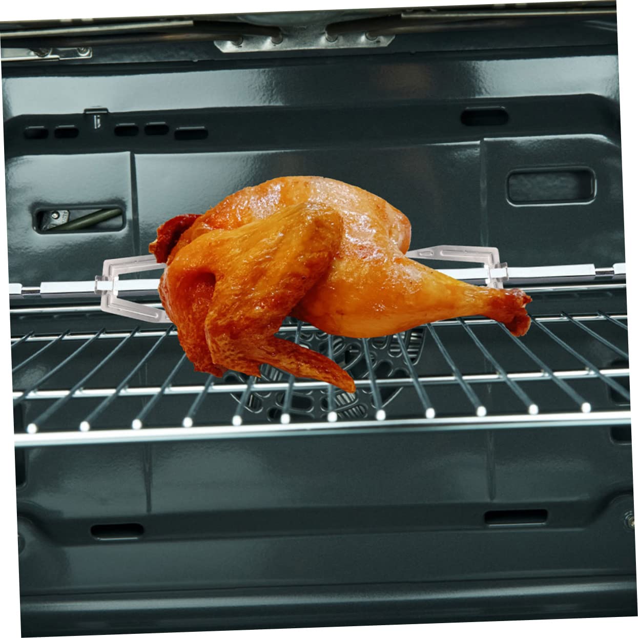OUNONA Fourchette À Poulet Rôti En Acier Inoxydable Fourchette Rotative Pour Barbecue Et Rôtissoire Accessoire De Cuisine Pour Grillades Et Repas En Plein Air