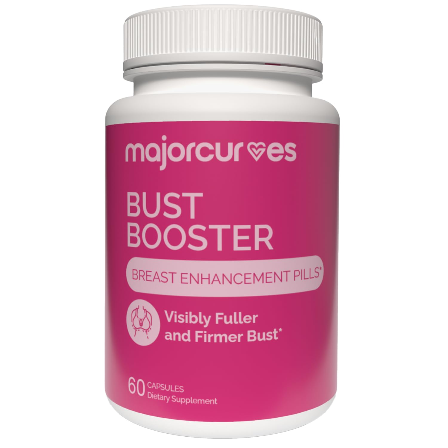 Bust Booster Breast Enhancement Pills – Natural Supplement for Breast Growth, Firmness, Fuller Shape, Curvier Bust, Rounder Cleavage, Volume Boost – Made in USA
