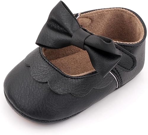 Infant Baby Girls Mary Jane Shoes Non-Slip Rubber Sole Ballet Slippers Princess Dress Wedding Shoes Newborn Crib Shoes