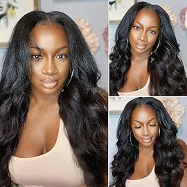 UNICE V Part Wigs Human Hair Body Wave Upgrade Glueless Human Hair VPart Clip in Drawstring Wig Human Hair No Glue No Sew-in Wear and go Beginner Friendly 150% Density 16 inch