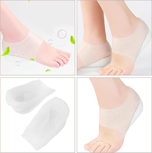 Miniatura 9 de EXCEART Plantillas de aumento de altura de silicona para mujeres y hombres, almohadillas invisibles de gel suave para levantamiento de talón,