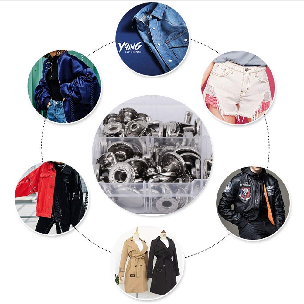 Kit Bottoni A Pressione 40 Set - Con Attrezzi, Per Abbigliamento, Borse E Cucito - Foto 14