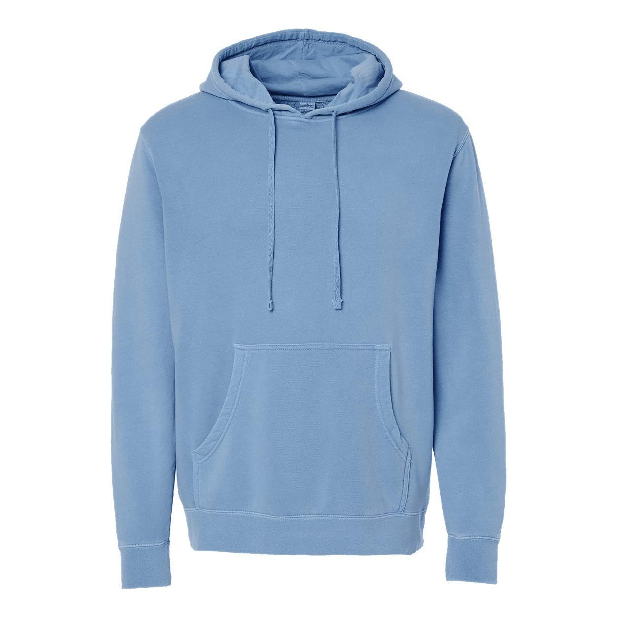 INK STITCH Independent Trading Co. Independent Trading Company Light Blue Pigment Dyed Hoodie, Light Blue, Medium