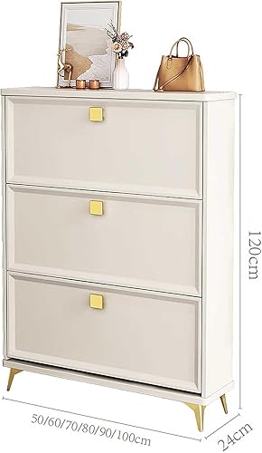 Miniatura 7 de Armario de almacenamiento de zapatos delgado para pasillos, organizador de almacenamiento de zapatos con 3 cajones de relleno para pasillo y sala de