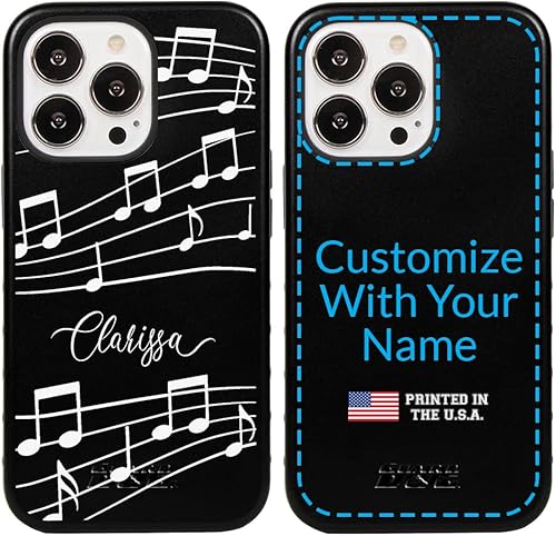 Guard Dog Funda personalizada para instrumentos musicales para iPhone 13 Pro - Pon tu nombre en una funda protectora hĂbrida para telĂ©fono - Notas Guard Dog Funda personalizada para instrumentos musicales para iPhone 13 Pro - Pon tu nombre en una funda protectora hĂbrida para telĂ©fono - Notas
