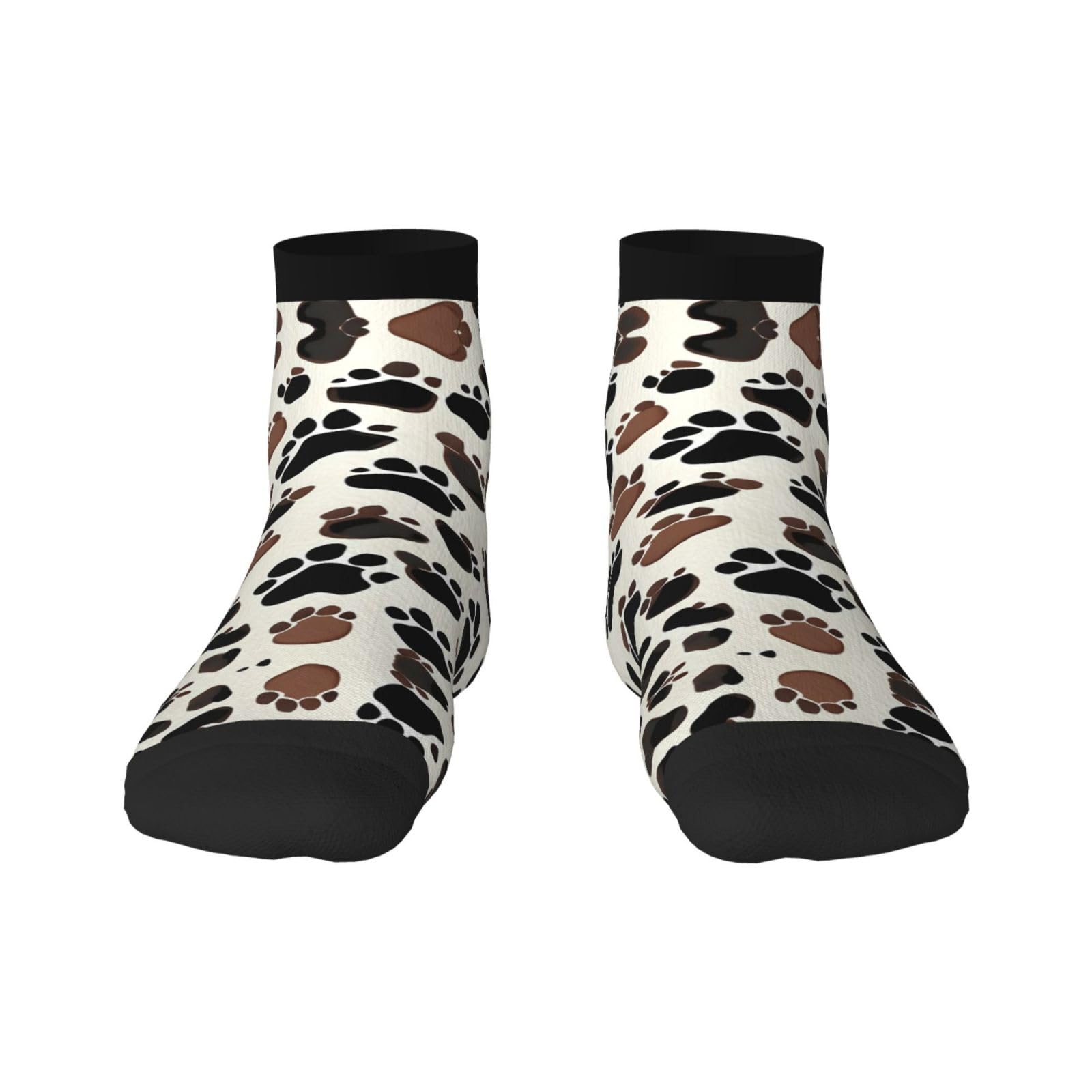 EdWal Dog Paw Prints print Men's Moisture Control Crew Socks Socks For Men and Women Gifts For Golf, Hunting, Camping