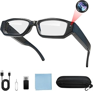 Mini Kamera 16GB, Kleine Brillenkamera Sportkamera Action Cam, MicroVideokamera 1080P HD, Tragbare Actionkamera Mikro Körperkamera Bodycam für Outdoor Aktivitäten Radfahren, Wandern, Foto und Video