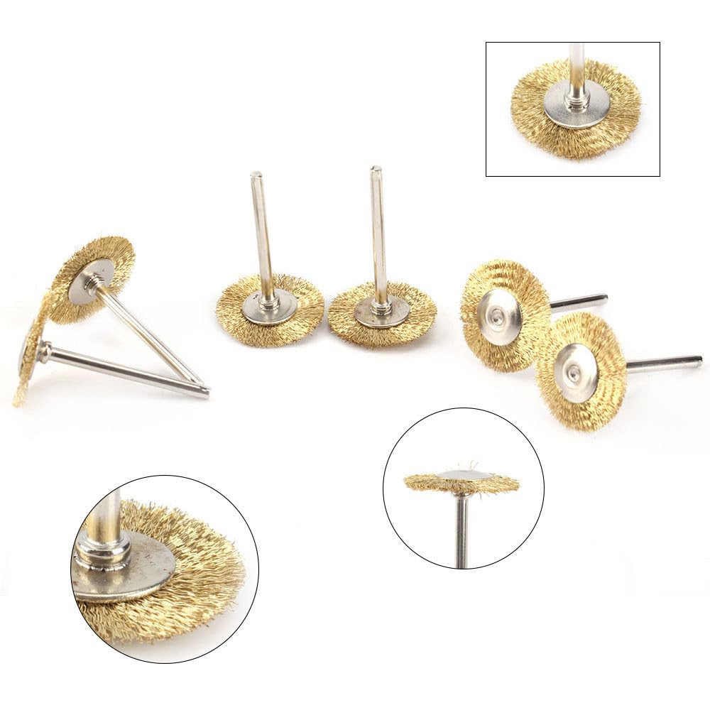 30/50PCS Zagięte mosiężne szczotki tarczowe druciane szczotki do akcesoriów obrotowych narzędzia polerujące do szlifierki obrotowej, 50PCS