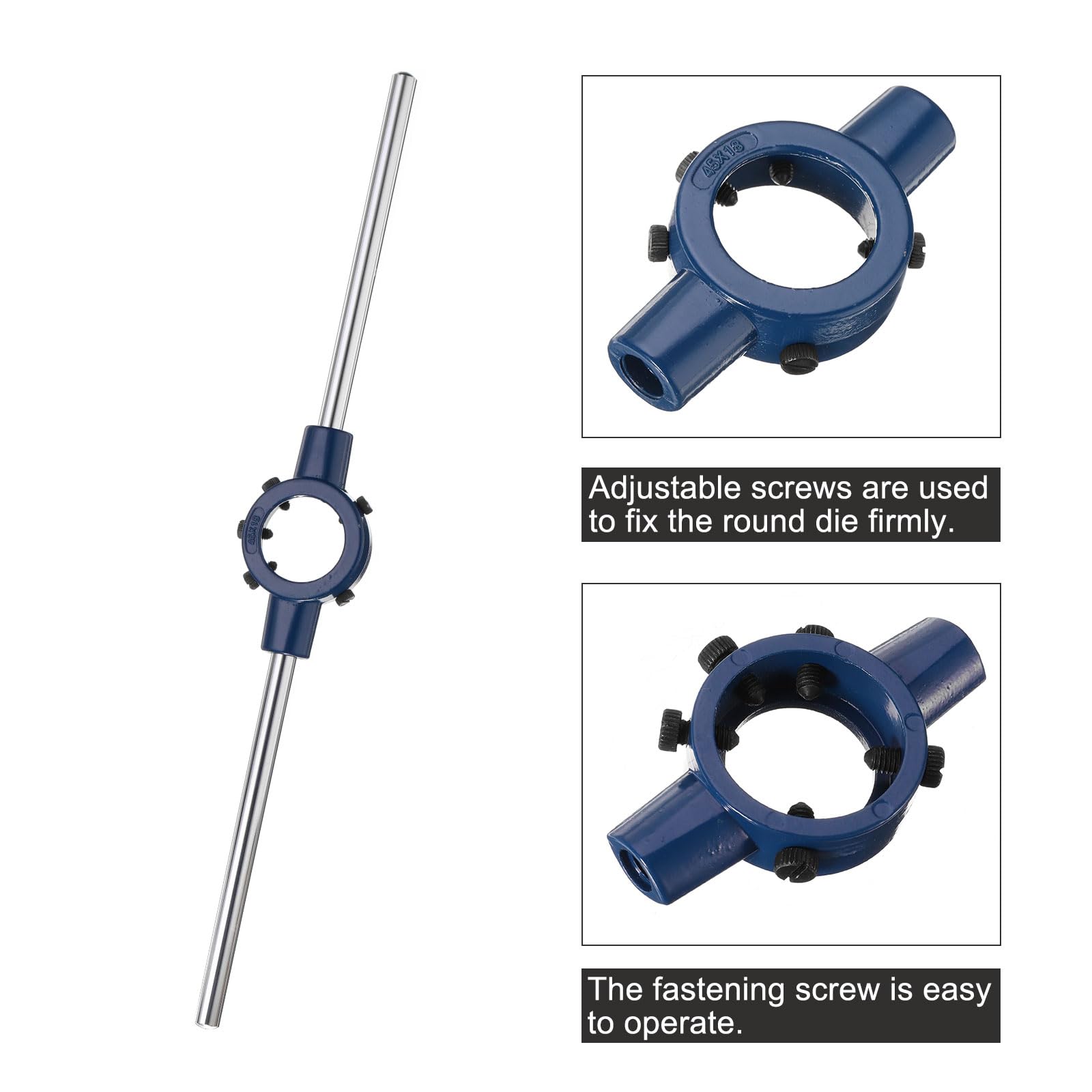Adjustable 20mm Dies 0.8" Diameter Round Die Stock Holder Handle Round